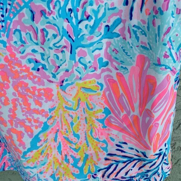 Lilly Pulitzer Girls Bathing Suit Tank Top XXS 4/5 Coral Reef Print - Picture 5 of 6
